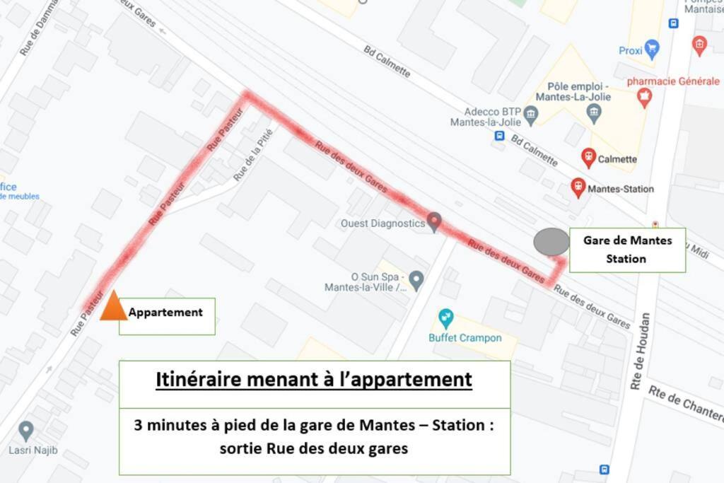 Appartement F2 de haut standing en hypercentre avec jardin privé à 270 m de la Gare de MANTES ! Mantes-la-Ville Exterior foto